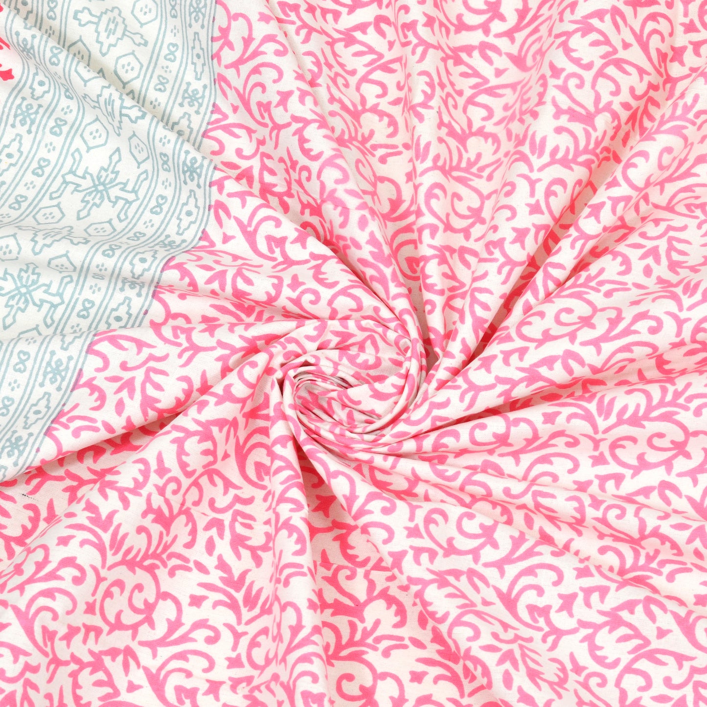 100% pure cotton jaipuri sanganari printed 98*108 king size Premium bedsheet with 2 Matching pillow covers