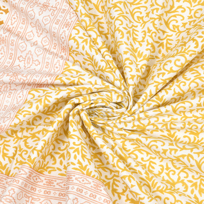 100% pure cotton jaipuri sanganari printed 98*108 king size Premium bedsheet with 2 Matching pillow covers