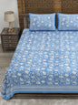 100% pure cotton jaipuri sanganari printed 98*108 king size Premium bedsheet with 2 Matching pillow covers