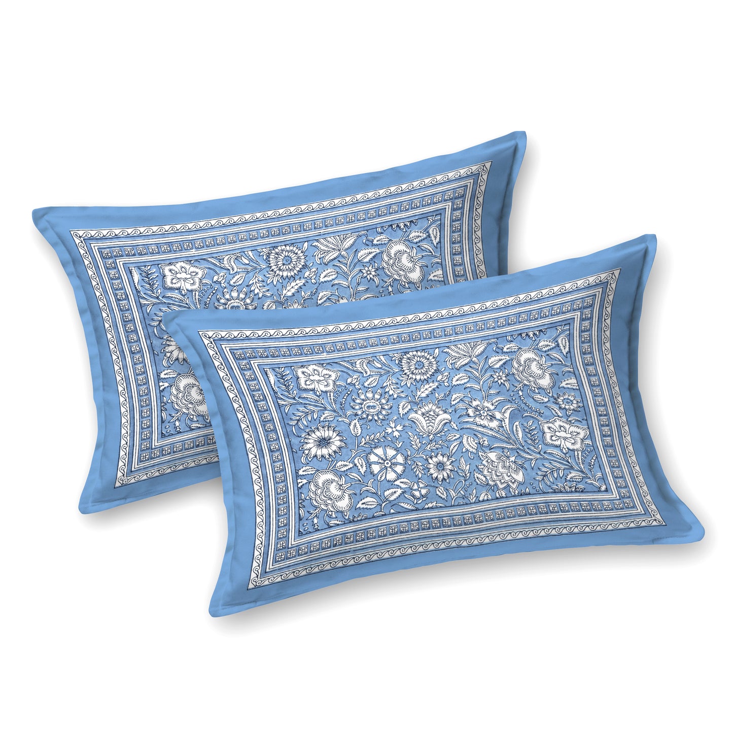 100% pure cotton jaipuri sanganari printed 98*108 king size Premium bedsheet with 2 Matching pillow covers