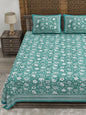 100% pure cotton jaipuri sanganari printed 98*108 king size Premium bedsheet with 2 Matching pillow covers