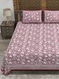 100% pure cotton jaipuri sanganari printed 98*108 king size Premium bedsheet with 2 Matching pillow covers
