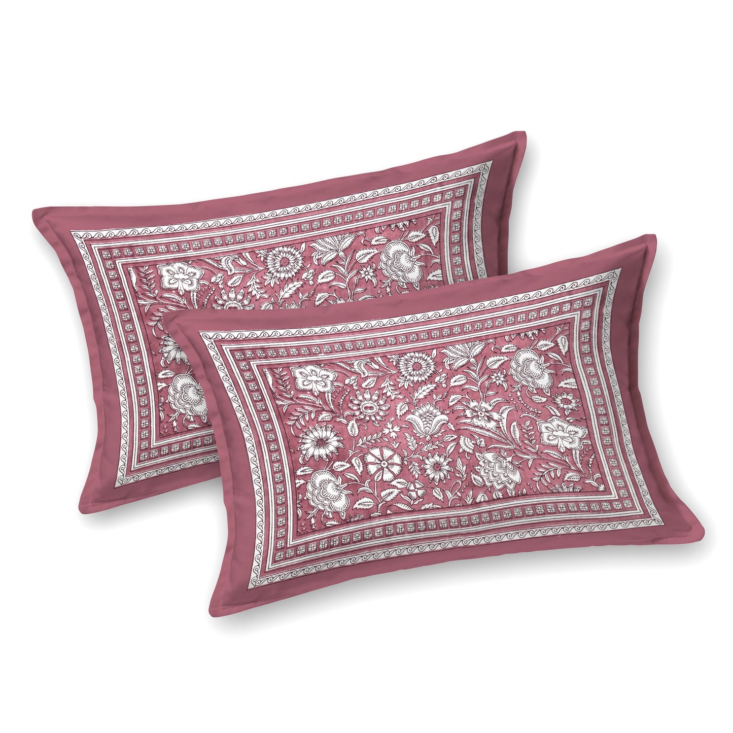 100% pure cotton jaipuri sanganari printed 98*108 king size Premium bedsheet with 2 Matching pillow covers