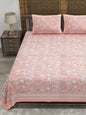 100% pure cotton jaipuri sanganari printed 98*108 king size Premium bedsheet with 2 Matching pillow covers