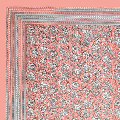 100% pure cotton jaipuri sanganari printed 98*108 king size Premium bedsheet with 2 Matching pillow covers