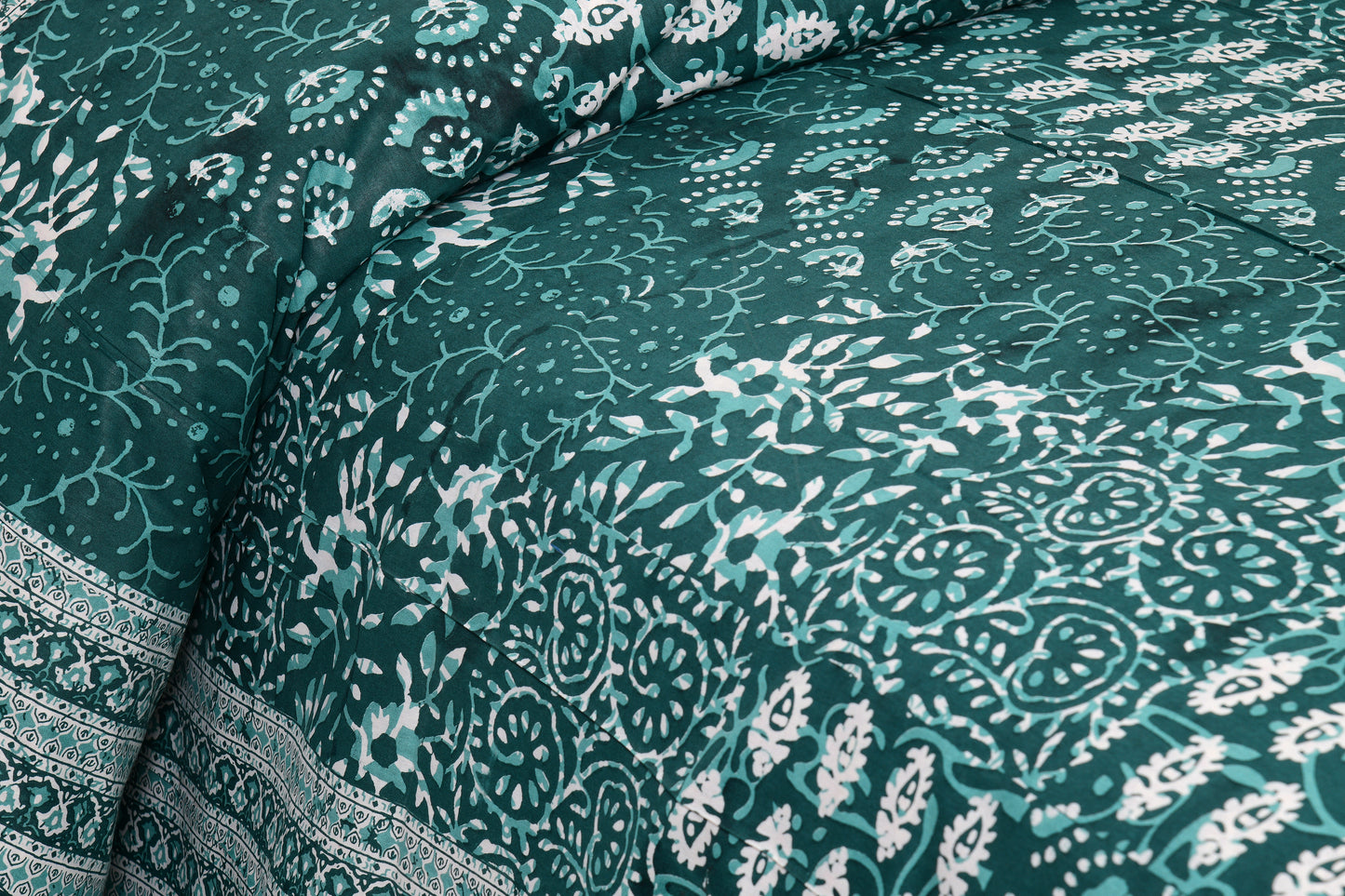 100% pure cotton jaipuri sanganari printed 98*108 king size Premium bedsheet with 2 Matching pillow covers
