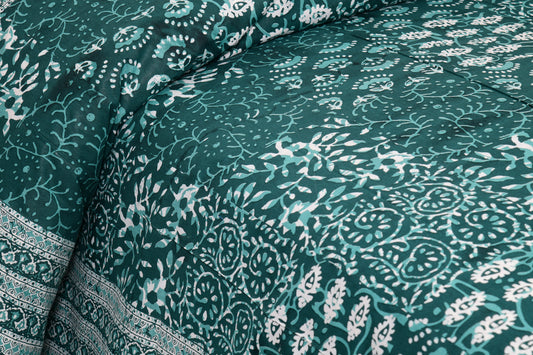 100% pure cotton jaipuri sanganari printed 98*108 king size Premium bedsheet with 2 Matching pillow covers