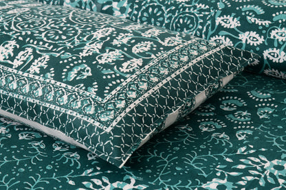 100% pure cotton jaipuri sanganari printed 98*108 king size Premium bedsheet with 2 Matching pillow covers