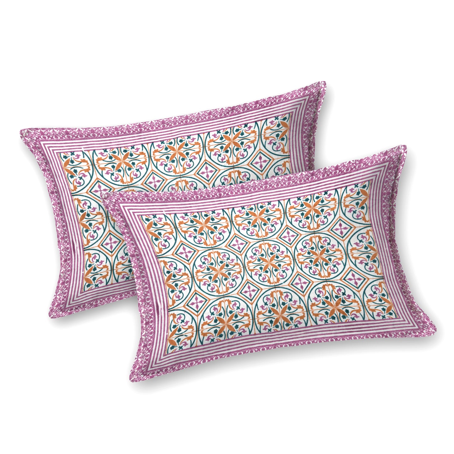 100% pure cotton jaipuri sanganari printed 98*108 king size Premium bedsheet with 2 Matching pillow covers
