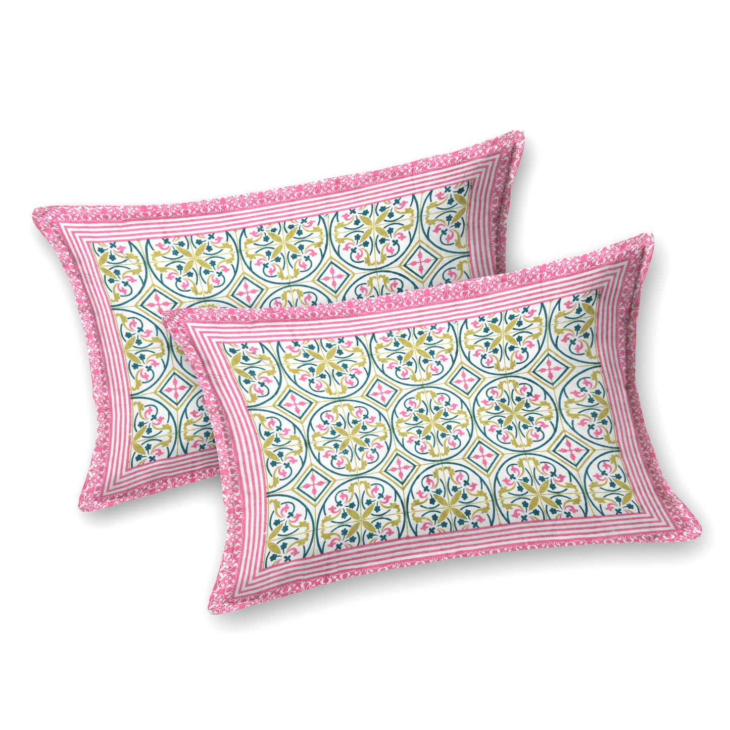 100% pure cotton jaipuri sanganari printed 98*108 king size Premium bedsheet with 2 Matching pillow covers