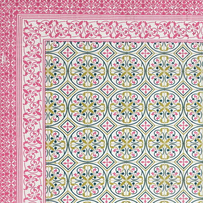 100% pure cotton jaipuri sanganari printed 98*108 king size Premium bedsheet with 2 Matching pillow covers