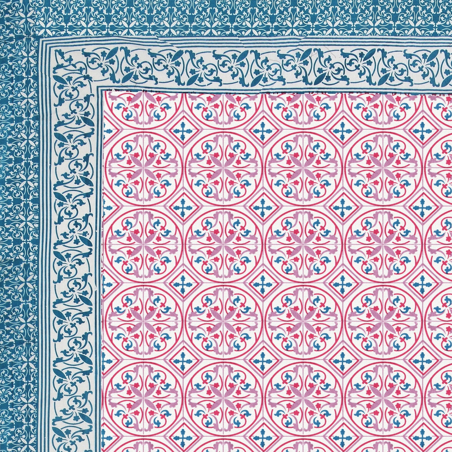 100% pure cotton jaipuri sanganari printed 98*108 king size Premium bedsheet with 2 Matching pillow covers
