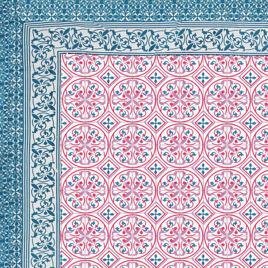 100% pure cotton jaipuri sanganari printed 98*108 king size Premium bedsheet with 2 Matching pillow covers