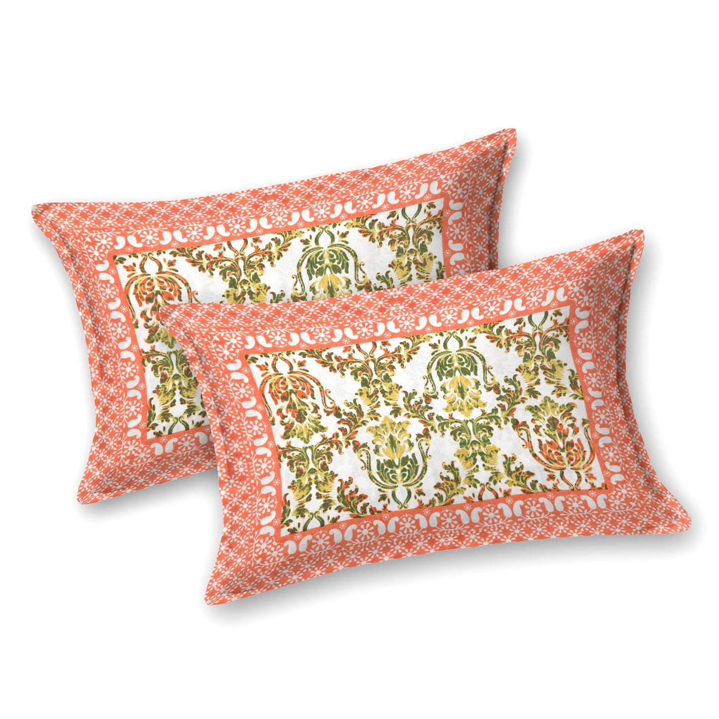 100% pure cotton jaipuri sanganari printed 98*108 king size Premium bedsheet with 2 Matching pillow covers