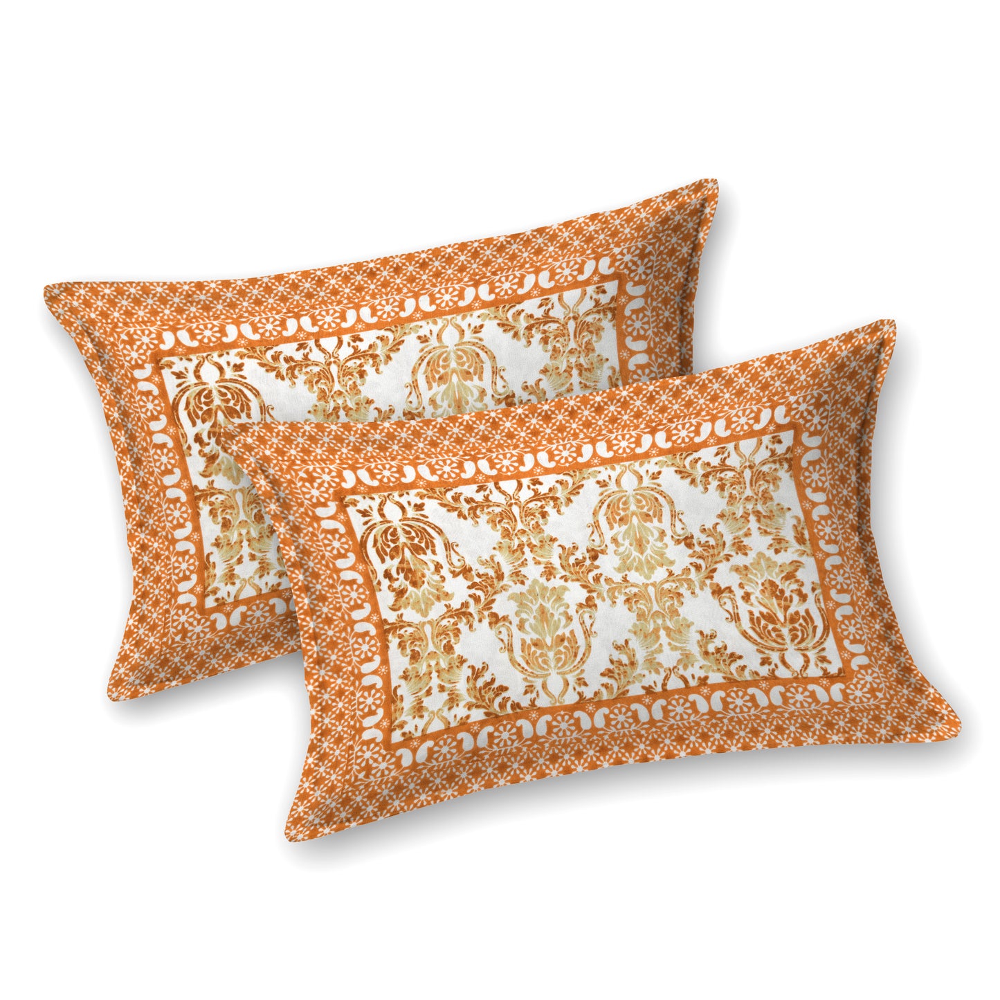 100% pure cotton jaipuri sanganari printed 98*108 king size Premium bedsheet with 2 Matching pillow covers