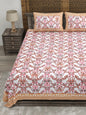 100% pure cotton jaipuri sanganari printed 98*108 king size Premium bedsheet with 2 Matching pillow covers