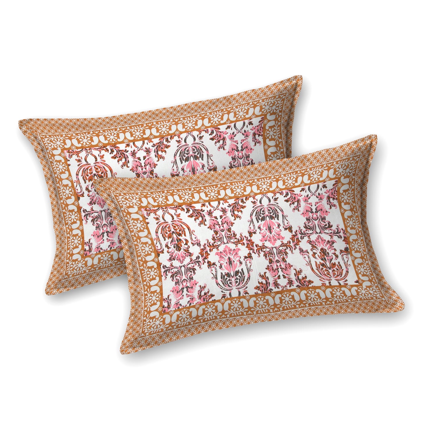 100% pure cotton jaipuri sanganari printed 98*108 king size Premium bedsheet with 2 Matching pillow covers