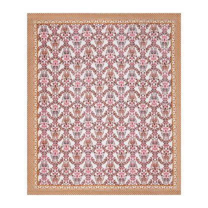 100% pure cotton jaipuri sanganari printed 98*108 king size Premium bedsheet with 2 Matching pillow covers