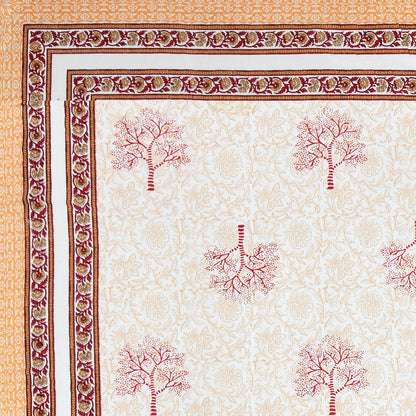 100% pure cotton jaipuri sanganari printed 98*108 king size Premium bedsheet with 2 Matching pillow covers