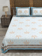 100% pure cotton jaipuri sanganari printed 98*108 king size Premium bedsheet with 2 Matching pillow covers