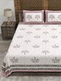 100% pure cotton jaipuri sanganari printed 98*108 king size Premium bedsheet with 2 Matching pillow covers