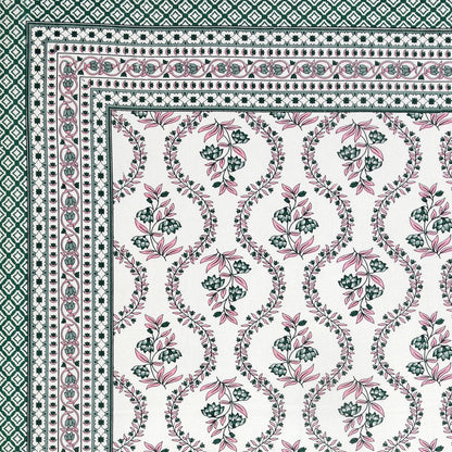100% pure cotton jaipuri sanganari printed 98*108 king size Premium bedsheet with 2 Matching pillow covers