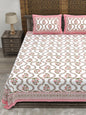 100% pure cotton jaipuri sanganari printed 98*108 king size Premium bedsheet with 2 Matching pillow covers