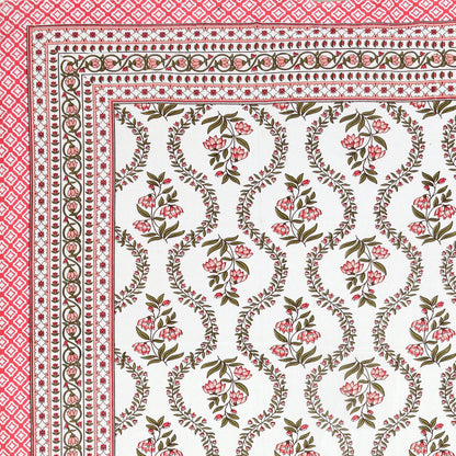 100% pure cotton jaipuri sanganari printed 98*108 king size Premium bedsheet with 2 Matching pillow covers