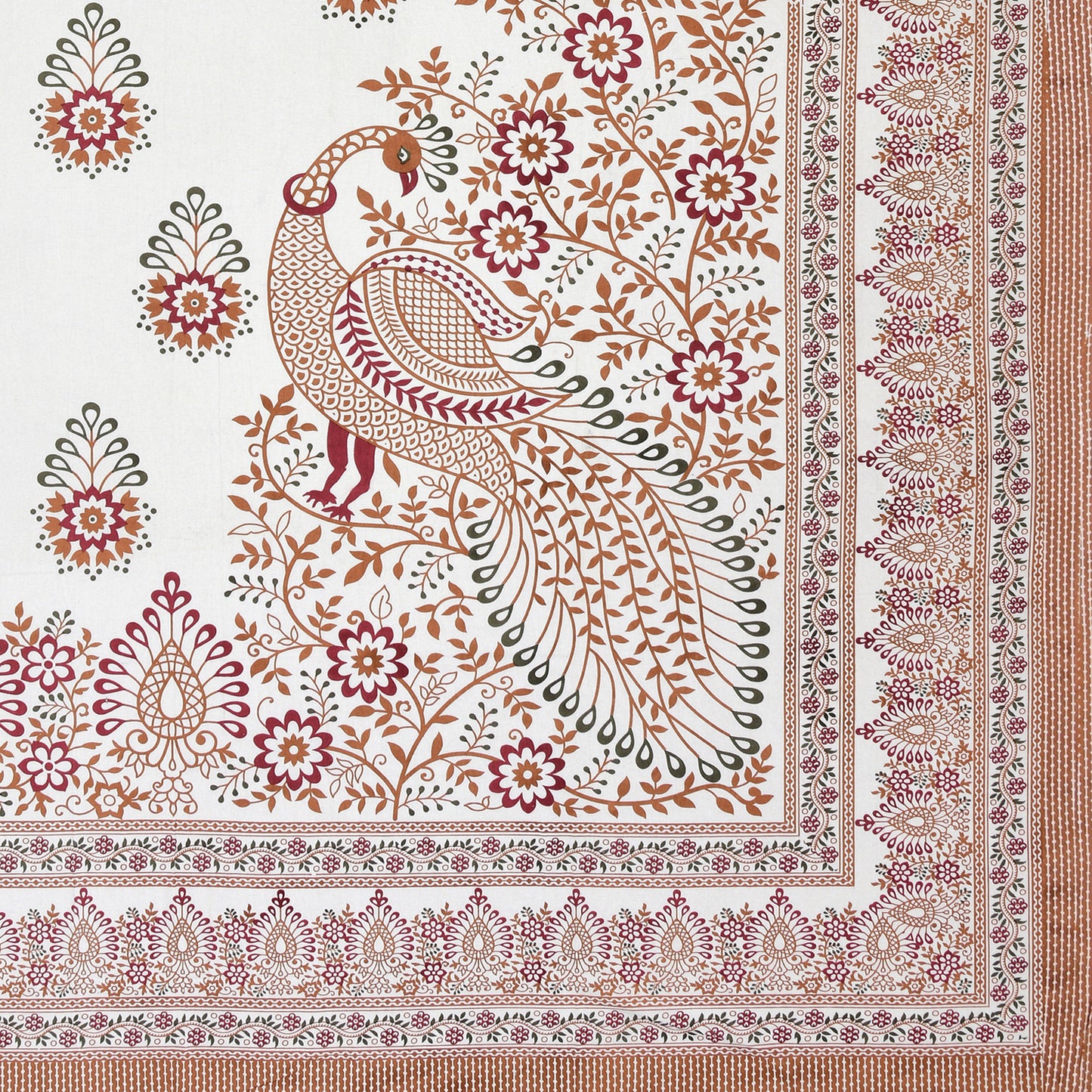 100% pure cotton jaipuri sanganari printed 98*108 king size Premium bedsheet with 2 Matching pillow covers