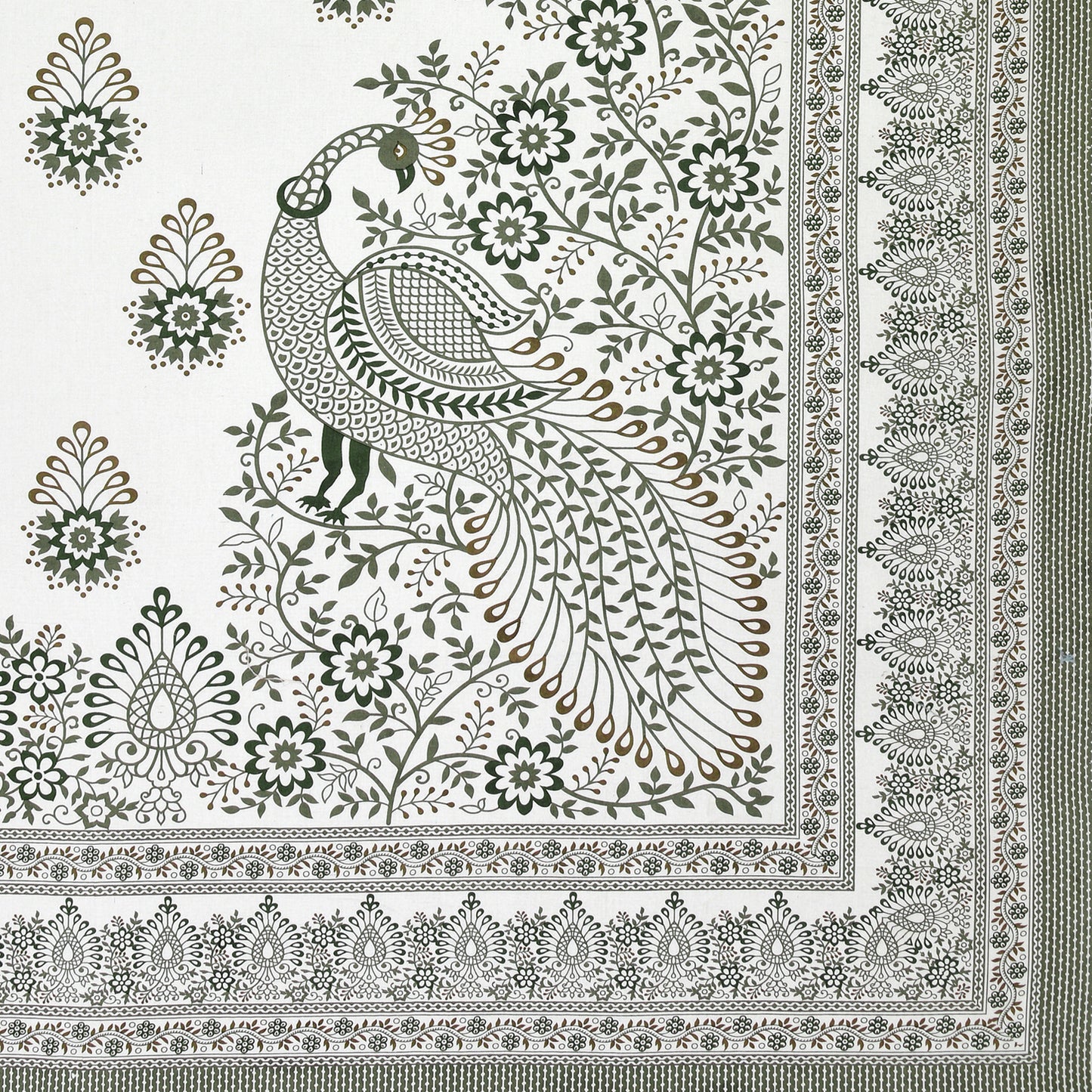 100% pure cotton jaipuri sanganari printed 98*108 king size Premium bedsheet with 2 Matching pillow covers