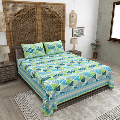 100% pure cotton jaipuri sanganari printed 98*108 king size Premium bedsheet with 2 Matching pillow covers