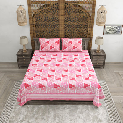 100% pure cotton jaipuri sanganari printed 98*108 king size Premium bedsheet with 2 Matching pillow covers