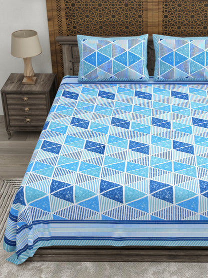 100% pure cotton jaipuri sanganari printed 98*108 king size Premium bedsheet with 2 Matching pillow covers