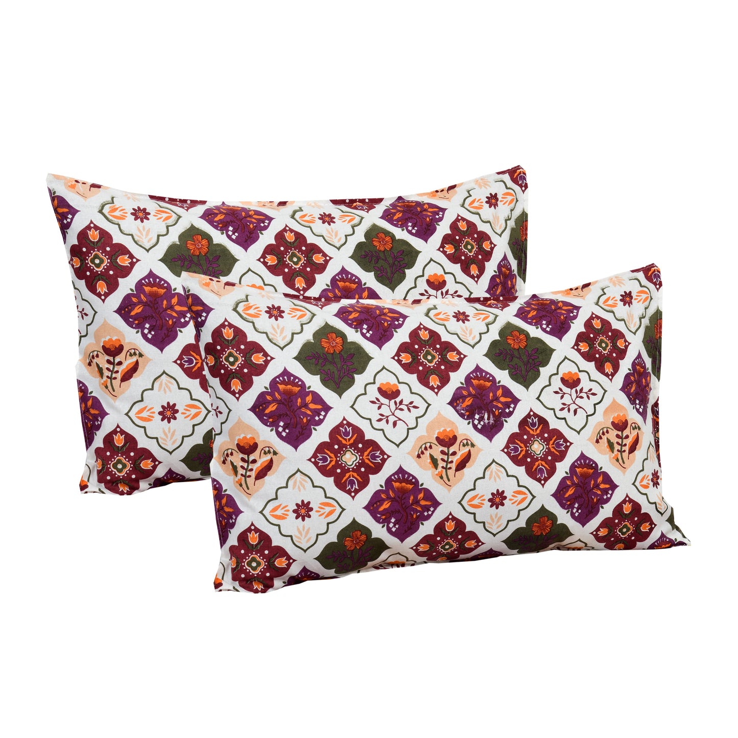 100% pure cotton jaipuri sanganari printed 98*108 king size Premium bedsheet with 2 Matching pillow covers