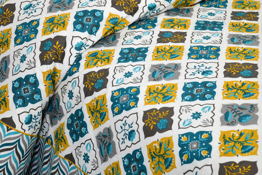 100% pure cotton jaipuri sanganari printed 98*108 king size Premium bedsheet with 2 Matching pillow covers