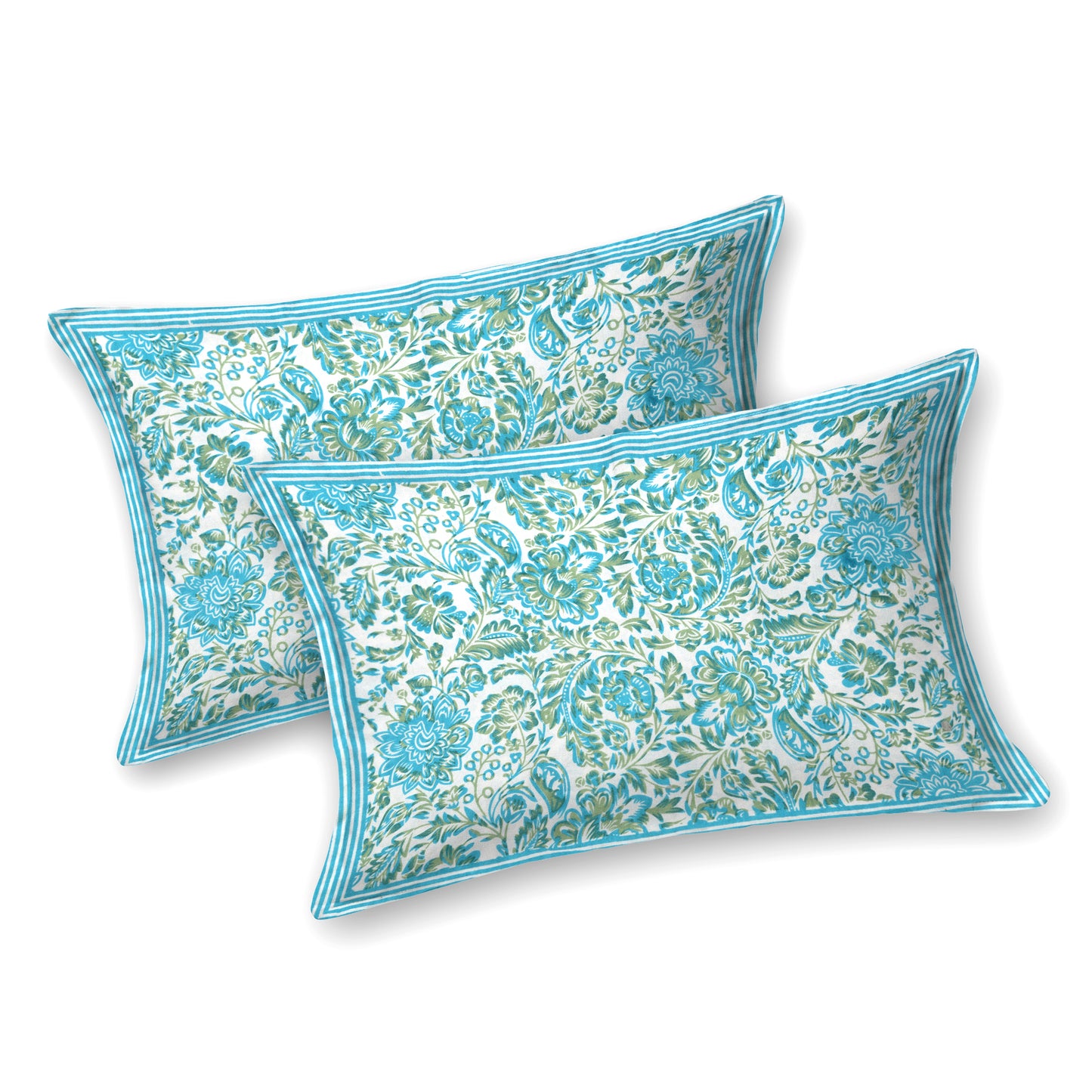 100% pure cotton jaipuri sanganari printed 98*108 king size Premium bedsheet with 2 Matching pillow covers