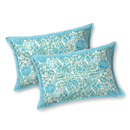 100% pure cotton jaipuri sanganari printed 98*108 king size Premium bedsheet with 2 Matching pillow covers