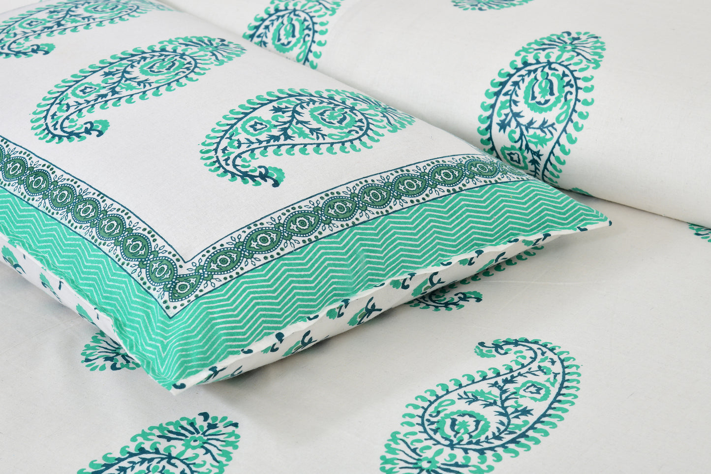 100% pure cotton (Size 98*108) jaipuri sanganari printed Super king Premium badsheet with 2 Matching pillow covers