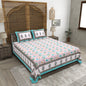 100% pure cotton jaipuri sanganari printed 98*108 king size Premium bedsheet with 2 Matching pillow covers