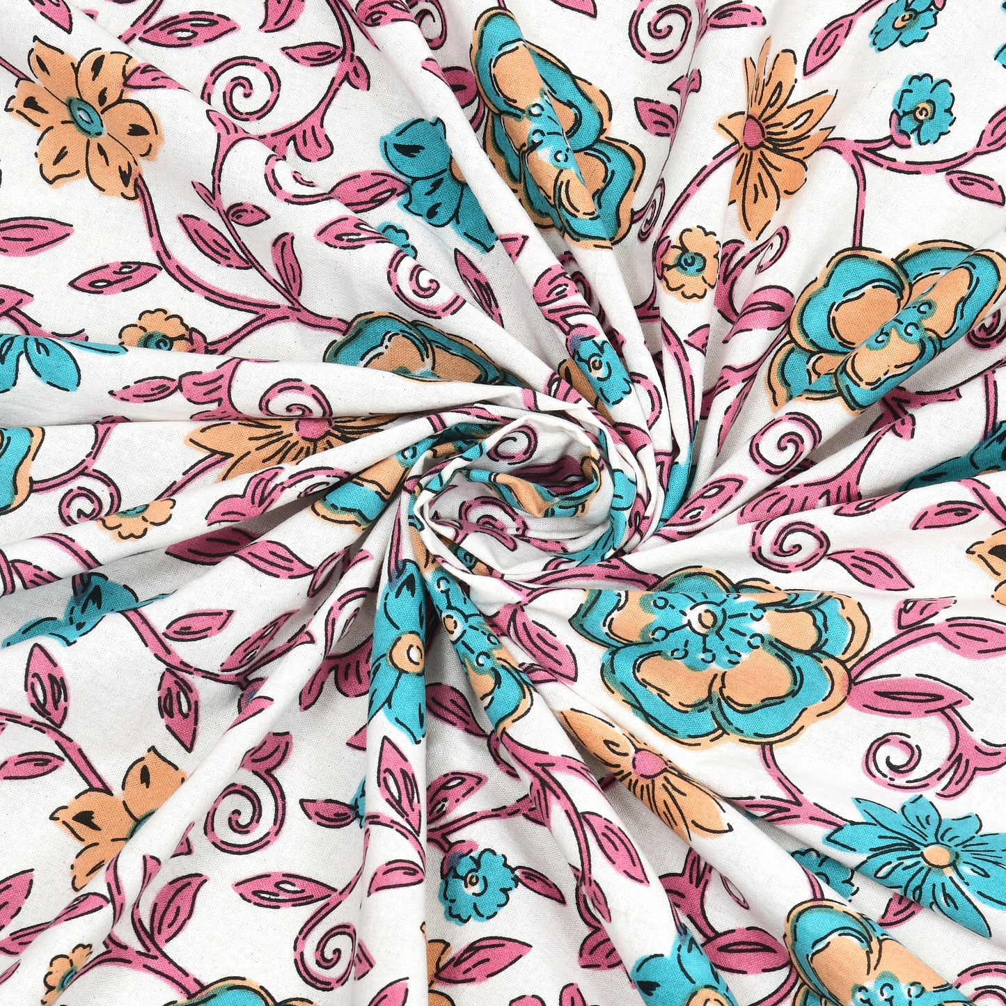 100% pure cotton jaipuri sanganari printed 98*108 king size Premium bedsheet with 2 Matching pillow covers