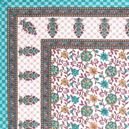 100% pure cotton jaipuri sanganari printed 98*108 king size Premium bedsheet with 2 Matching pillow covers