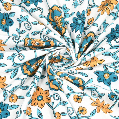 100% pure cotton jaipuri sanganari printed 98*108 king size Premium bedsheet with 2 Matching pillow covers