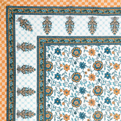 100% pure cotton jaipuri sanganari printed 98*108 king size Premium bedsheet with 2 Matching pillow covers