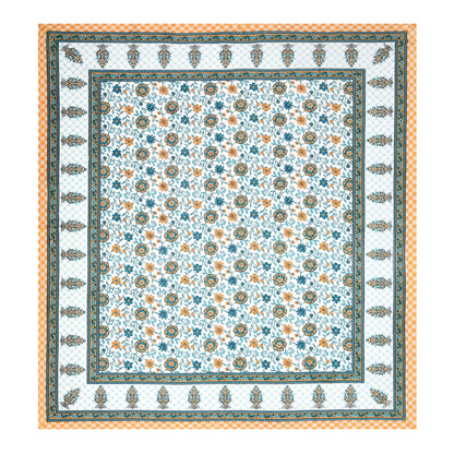 100% pure cotton jaipuri sanganari printed 98*108 king size Premium bedsheet with 2 Matching pillow covers
