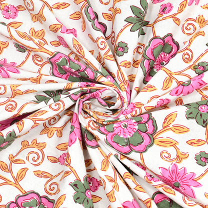 100% pure cotton jaipuri sanganari printed 98*108 king size Premium bedsheet with 2 Matching pillow covers