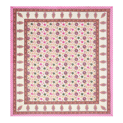 100% pure cotton jaipuri sanganari printed 98*108 king size Premium bedsheet with 2 Matching pillow covers