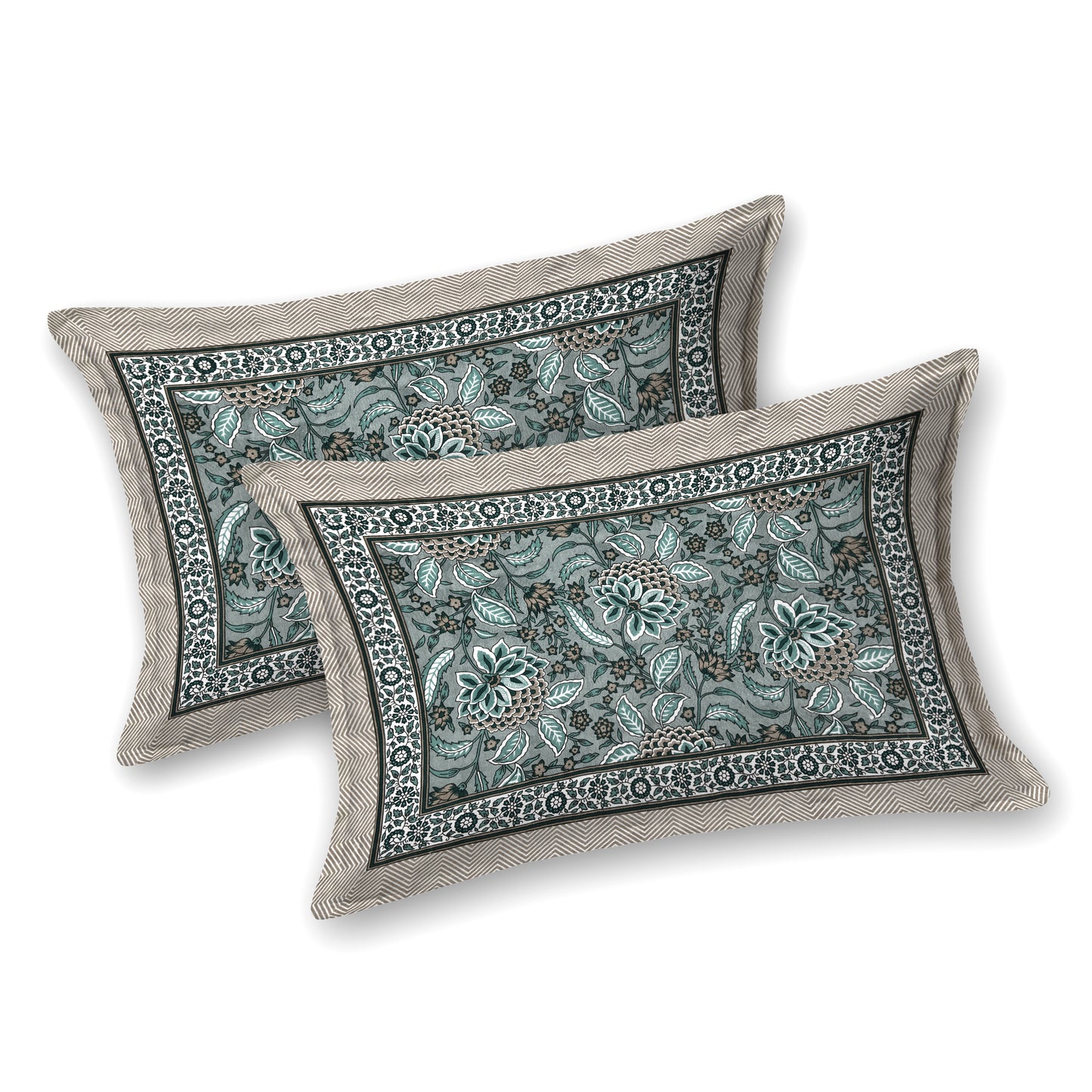 100% pure cotton jaipuri sanganari printed 98*108 king size Premium bedsheet with 2 Matching pillow covers
