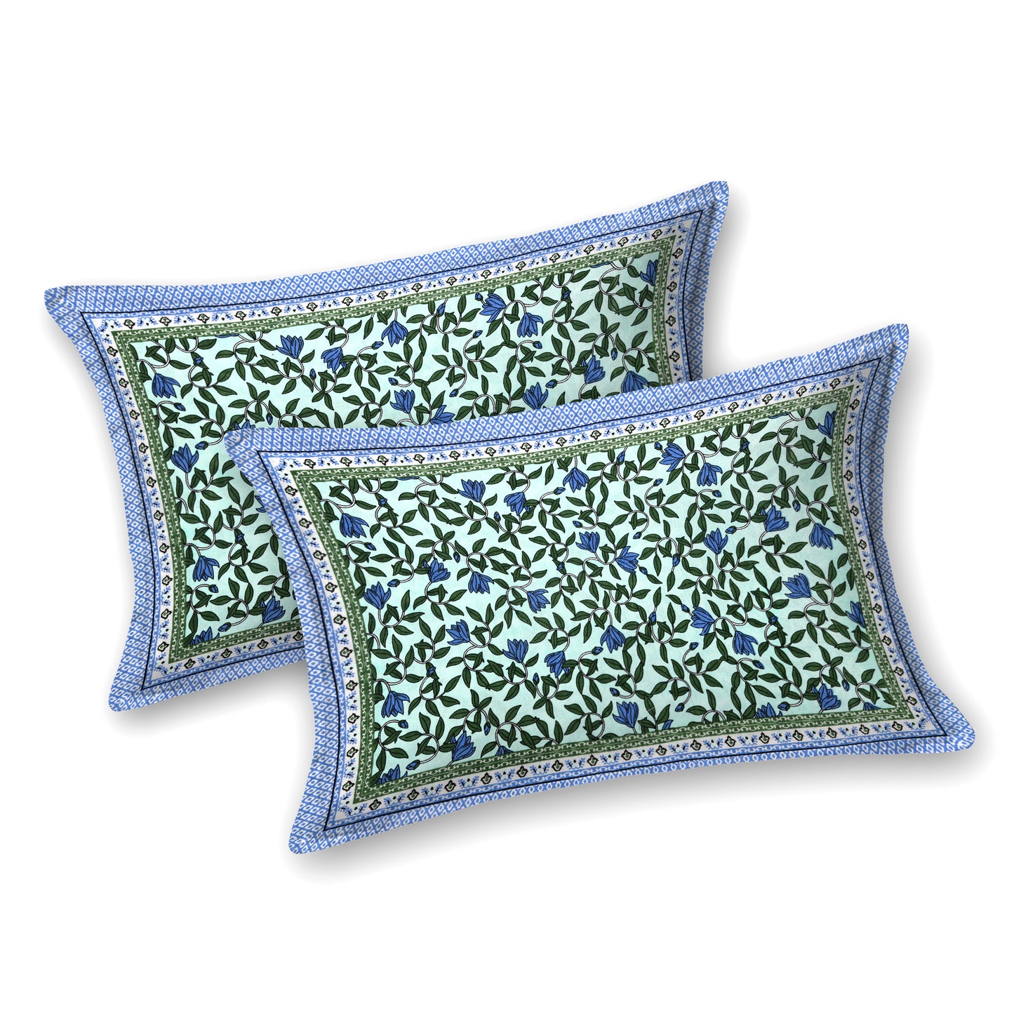 100% pure cotton jaipuri sanganari printed 98*108 king size Premium bedsheet with 2 Matching pillow covers