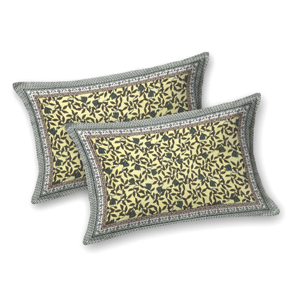 100% pure cotton jaipuri sanganari printed 98*108 king size Premium bedsheet with 2 Matching pillow covers