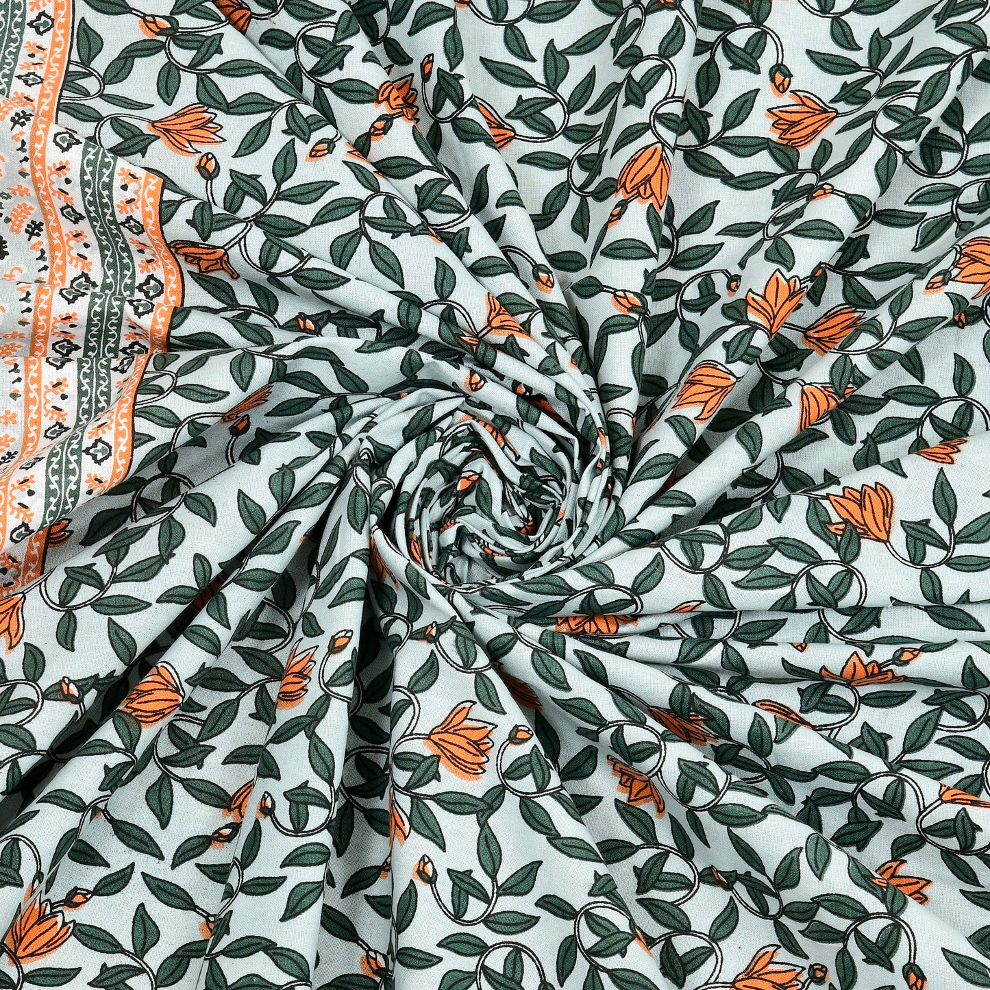 100% pure cotton jaipuri sanganari printed 98*108 king size Premium bedsheet with 2 Matching pillow covers